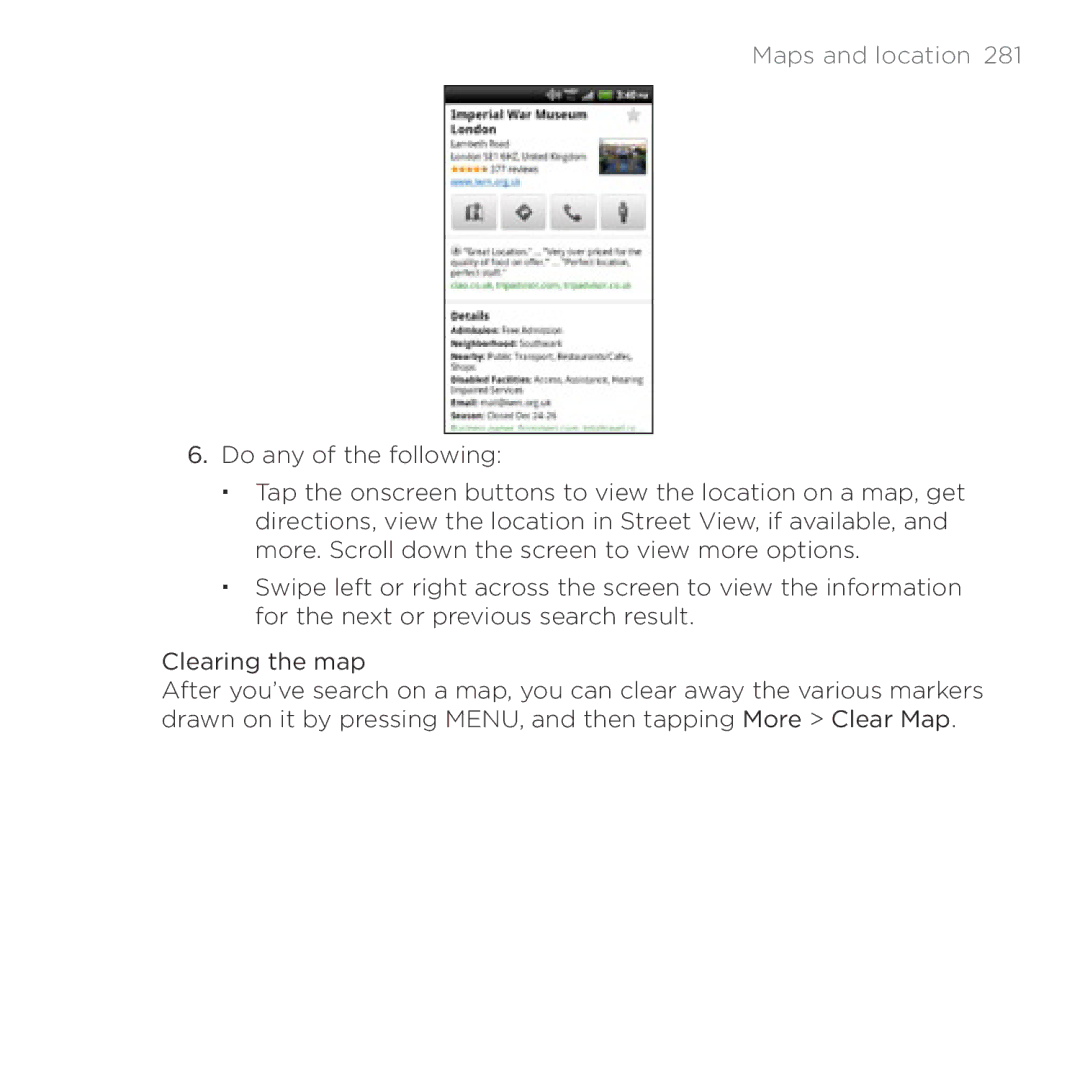 HTC Thunderbolt manual Maps and location  